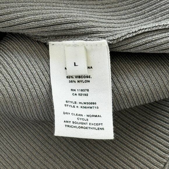 Helmut Lang Ring Cutout Mockneck Ribbed Knit Sweater Steel Gray Size Large - Picture 9 of 11